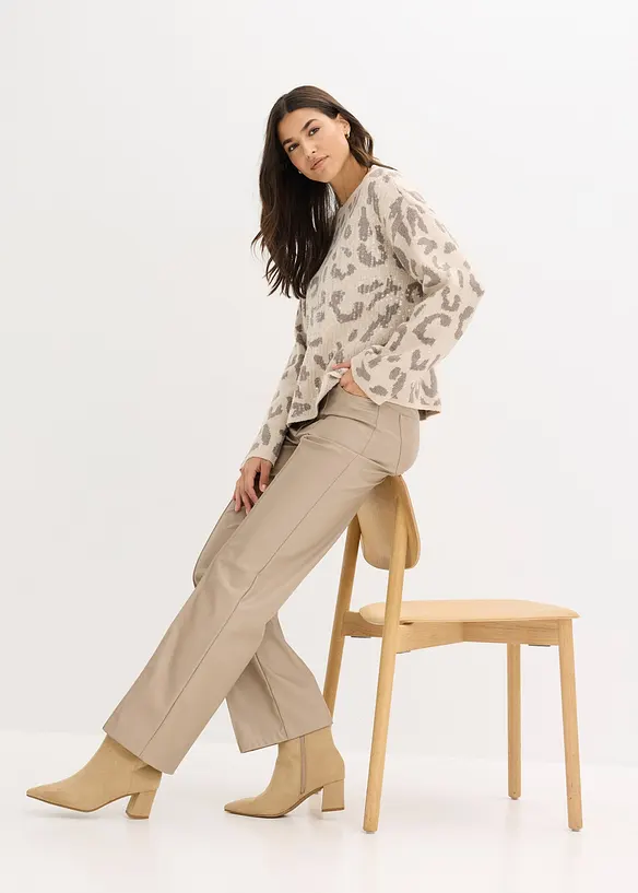 Maglione jacquard oversize con paillettes, bonprix