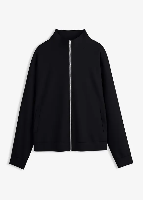 Giacca con zip in tessuto effetto neoprene, bonprix