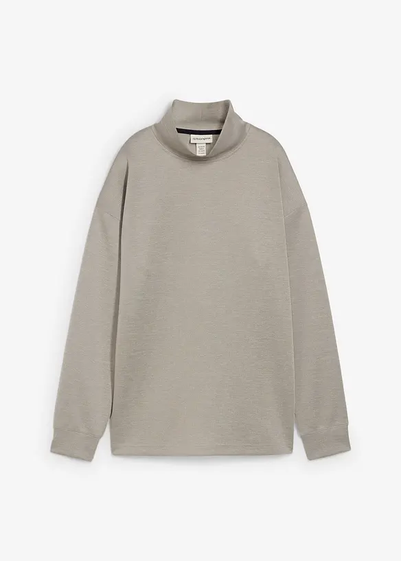 Felpa a collo alto in tessuto effetto neoprene, bonprix