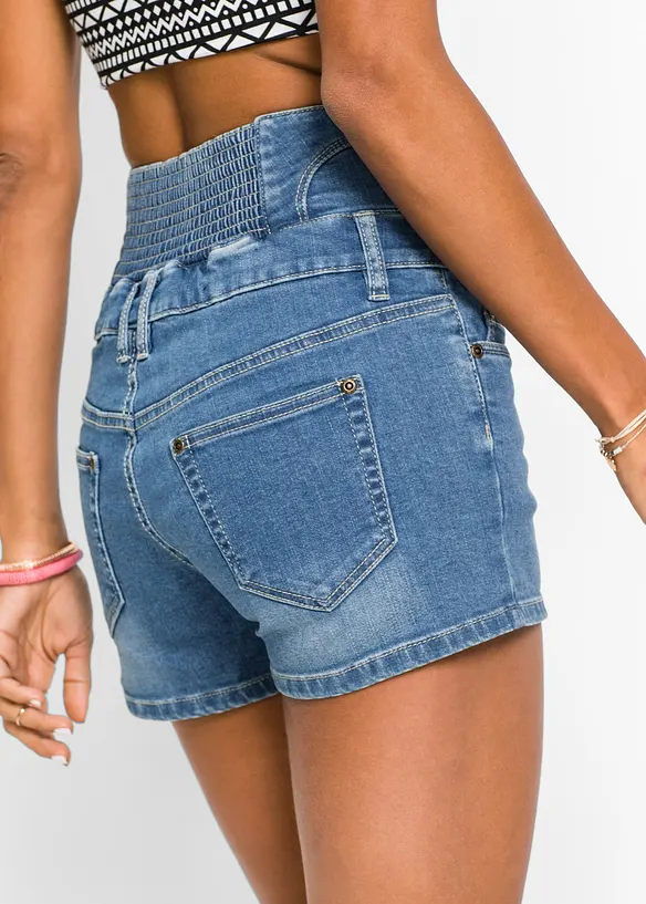 Shorts di jeans a vita alta, bonprix