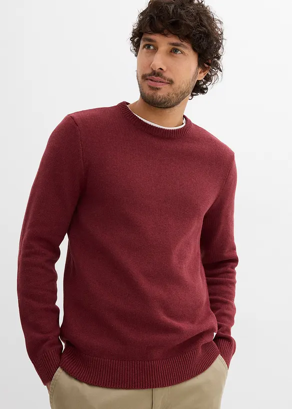 Maglione in filato fine con cotone riciclato, bonprix