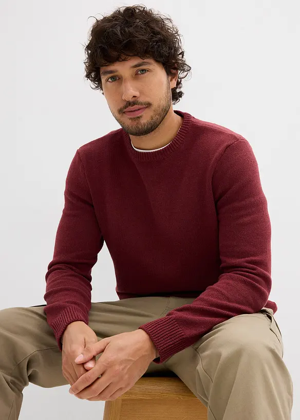 Maglione in filato fine con cotone riciclato, bonprix