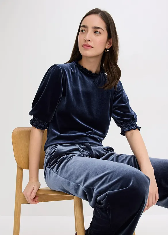 Maglia in velluto morbido, bonprix