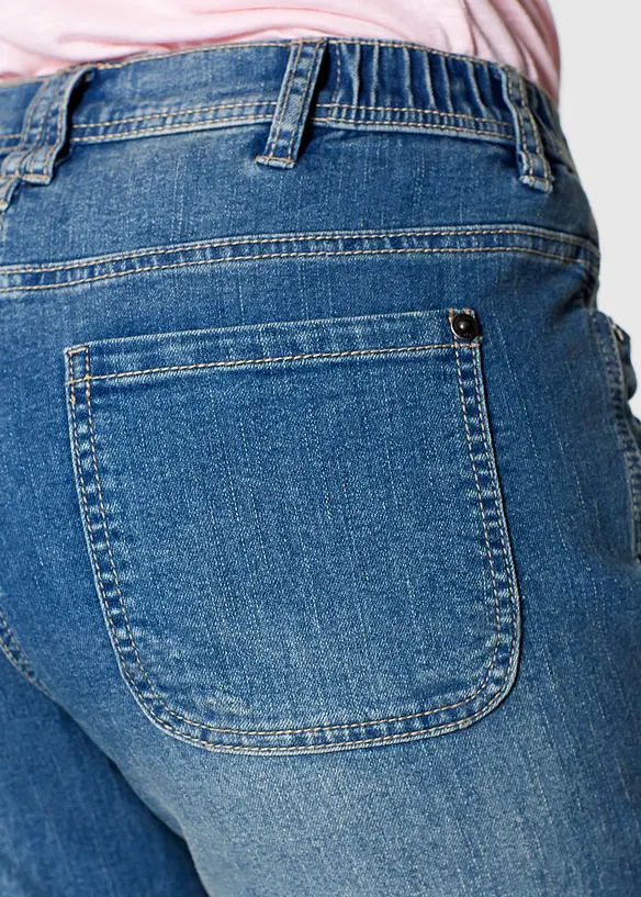 Jeans cargo elasticizzati, a vita media, bonprix