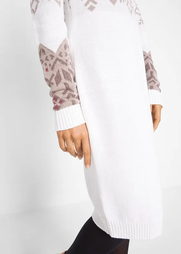 Abito in maglia con motivi norvegesi, bonprix