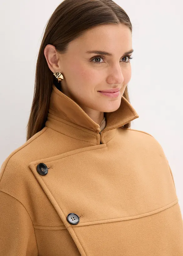 Giacca in simil lana con abbottonatura obliqua, bonprix
