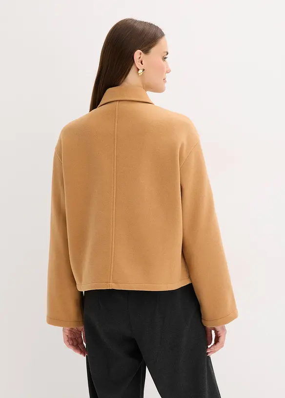 Giacca in simil lana con abbottonatura obliqua, bonprix