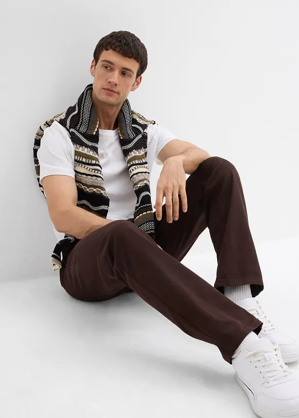 Pantaloni chino elasticizzati con cotone biologico relaxed fit, straight, bonprix