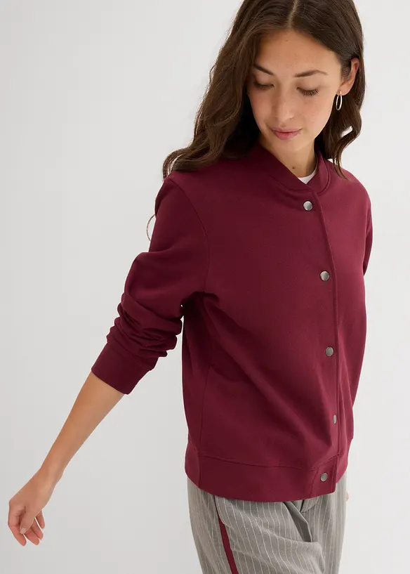 Bomber in felpa con automatici, bonprix