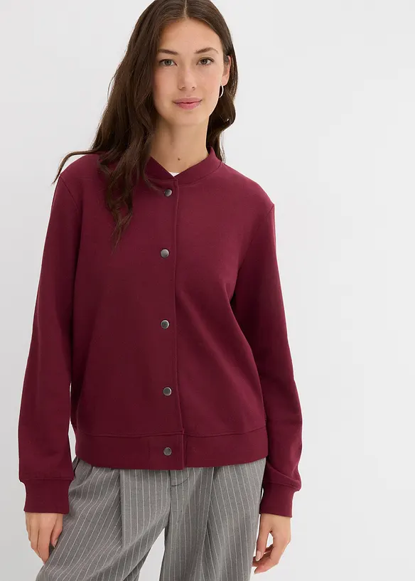 Bomber in felpa con automatici, bonprix