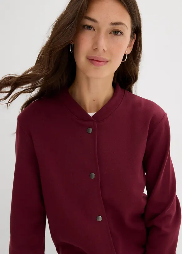 Bomber in felpa con automatici, bonprix