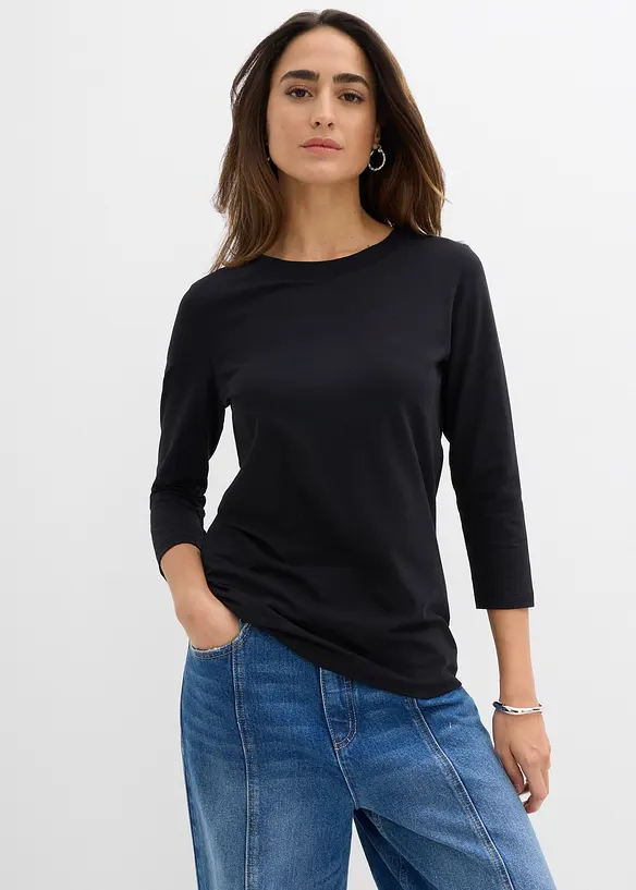 Maglia con maniche a 3/4 e puro cotone biologico, bonprix