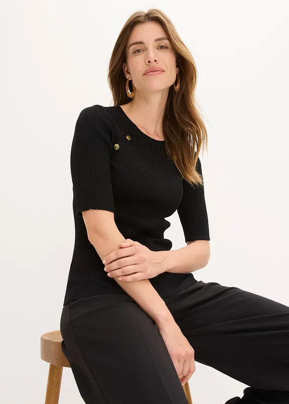 Maglione in filato fine di misto viscosa fluente, bonprix