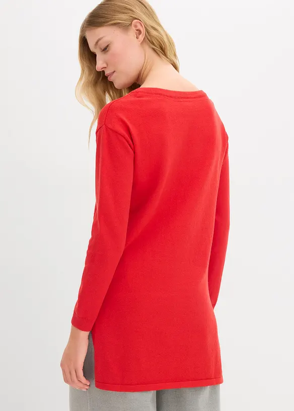 Maglione lungo con cotone riciclato, bonprix