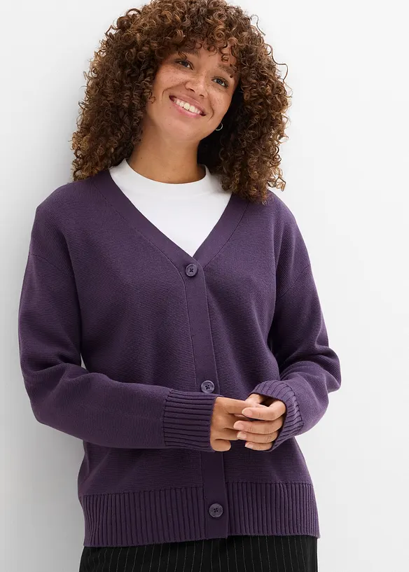 Cardigan in filato fine a coste Milano, bonprix