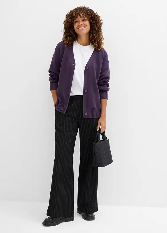 Cardigan in filato fine a coste Milano, bonprix