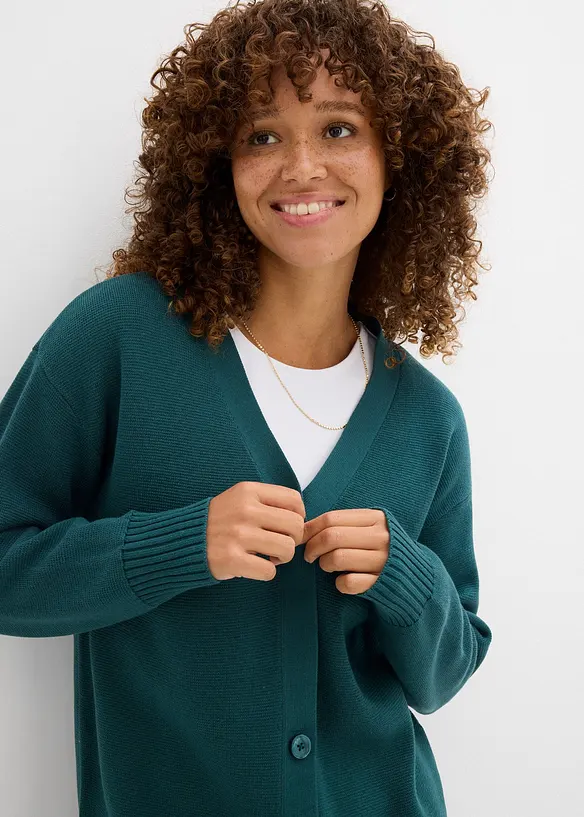Cardigan in filato fine a coste Milano, bonprix