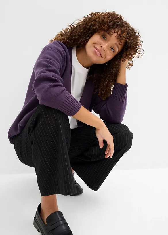 Cardigan in filato fine a coste Milano, bonprix