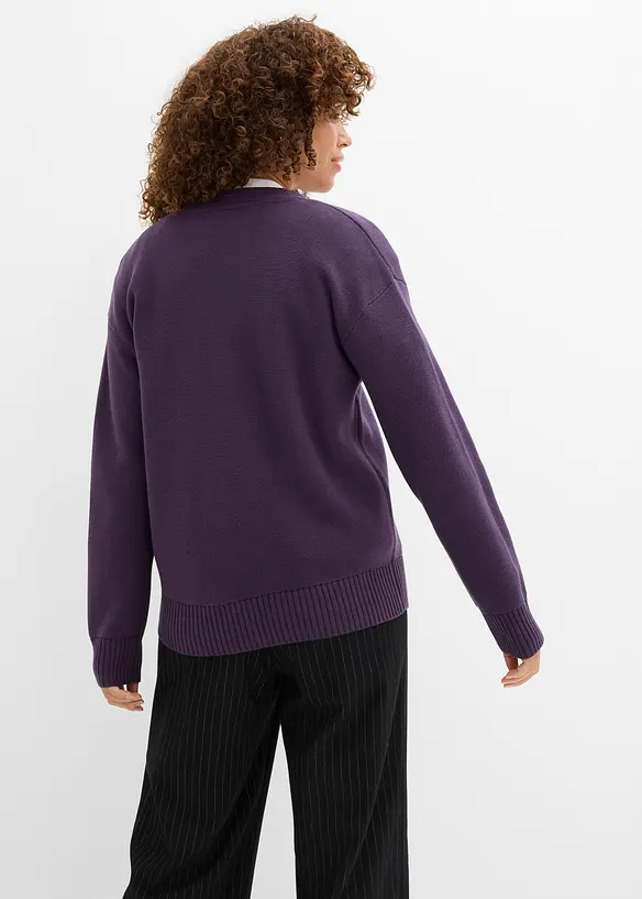 Cardigan in filato fine a coste Milano, bonprix