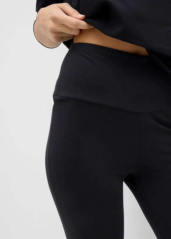 Pantaloni a zampa elasticizzati in cotone biologico, bonprix