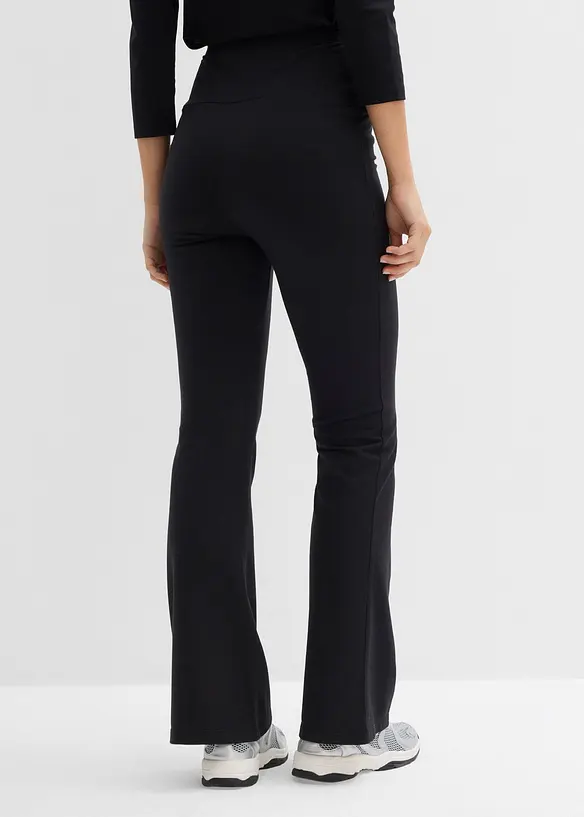 Pantaloni a zampa elasticizzati in cotone biologico, bonprix