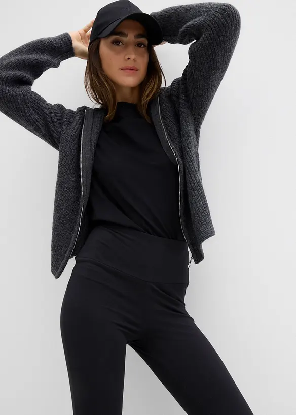 Pantaloni a zampa elasticizzati in cotone biologico, bonprix