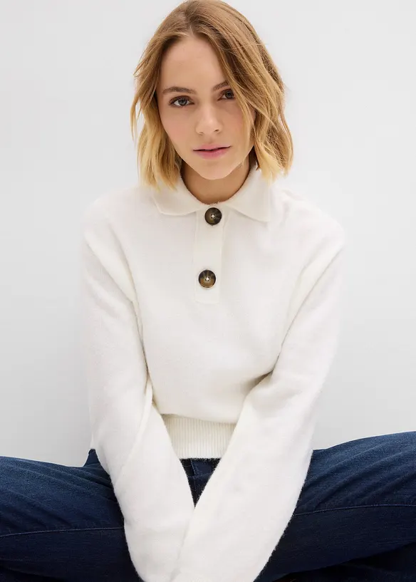 Maglione con colletto, bonprix