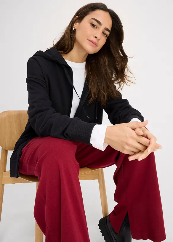 Felpa lunga con zip, bonprix