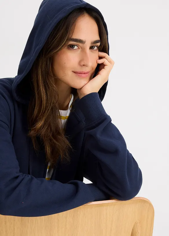 Felpa lunga con zip, bonprix