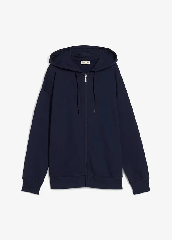 Felpa lunga con zip, bonprix
