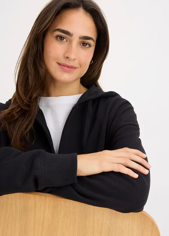 Felpa lunga con zip, bonprix