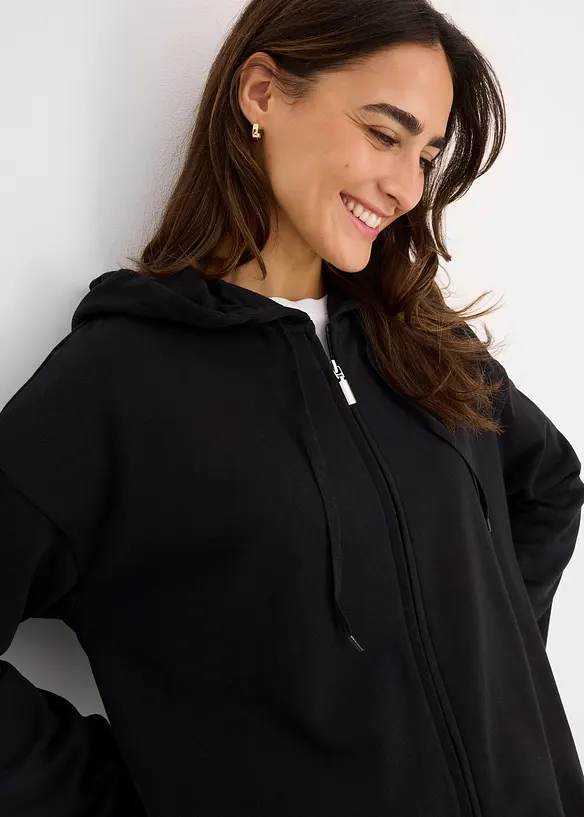 Felpa lunga con zip, bonprix