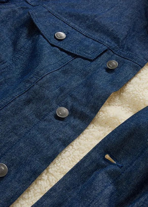 Giacca di jeans con fodera teddy, bonprix