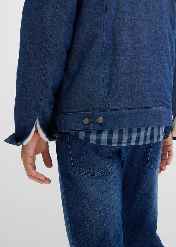 Giacca di jeans con fodera teddy, bonprix