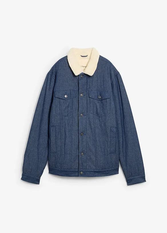 Giacca di jeans con fodera teddy, bonprix