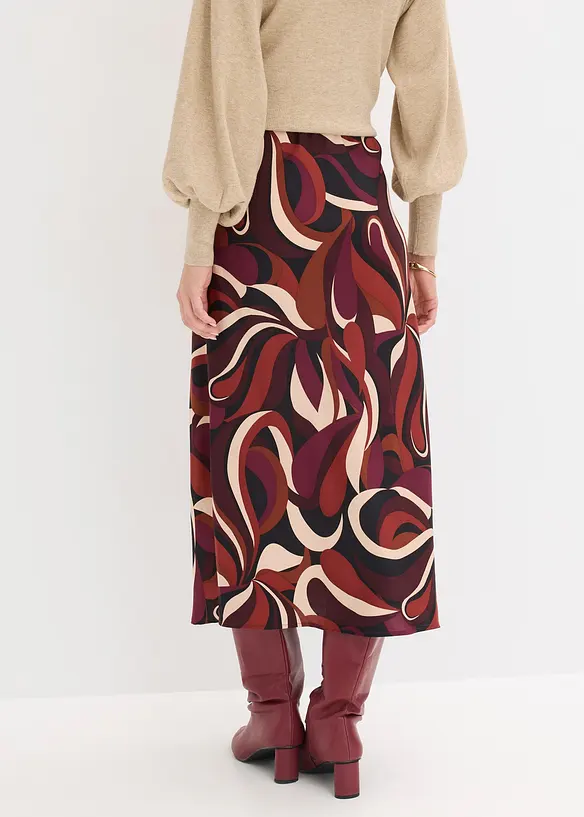 Gonna midi in satin fluente, bonprix