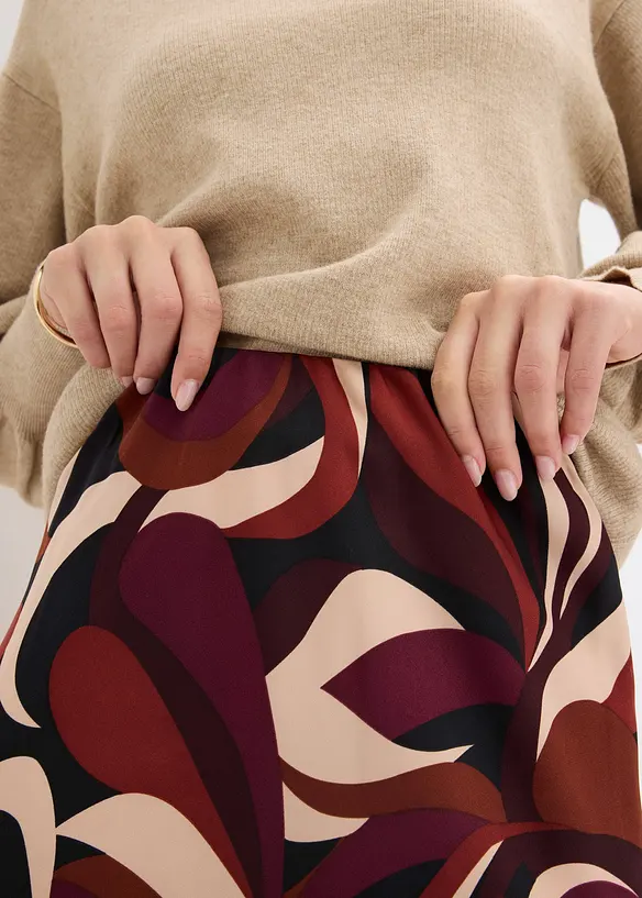 Gonna midi in satin fluente, bonprix