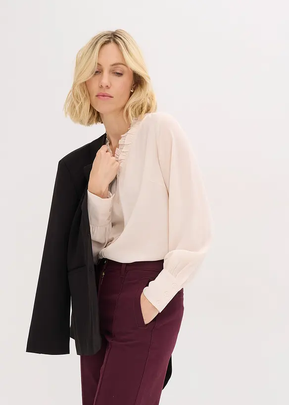 Camicetta di chiffon con ruches, bonprix