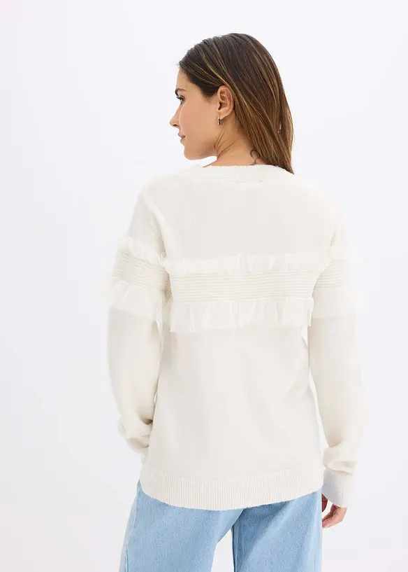 Maglione con volant, bonprix
