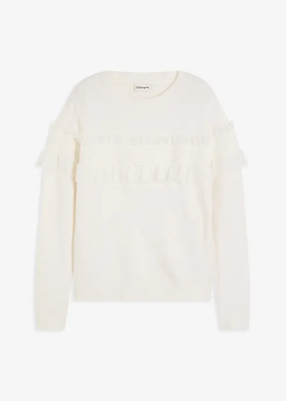 Maglione con volant, bonprix