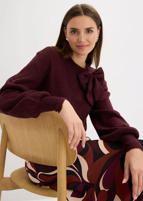 Maglione con fiocco, bonprix