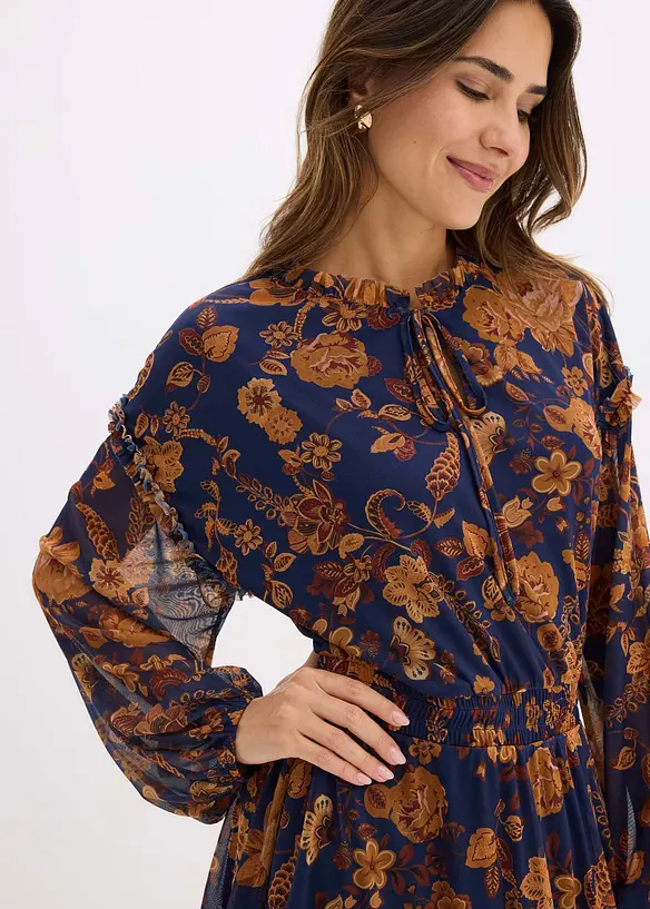 Abito tunica in morbido mesh, bonprix