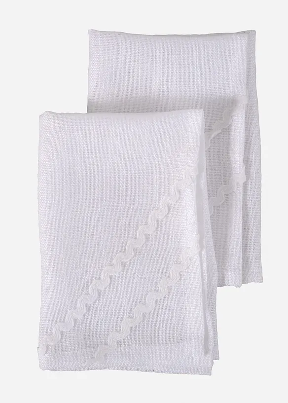 Tovaglioli di stoffa con bordino decorativo (pacco da 2), bonprix