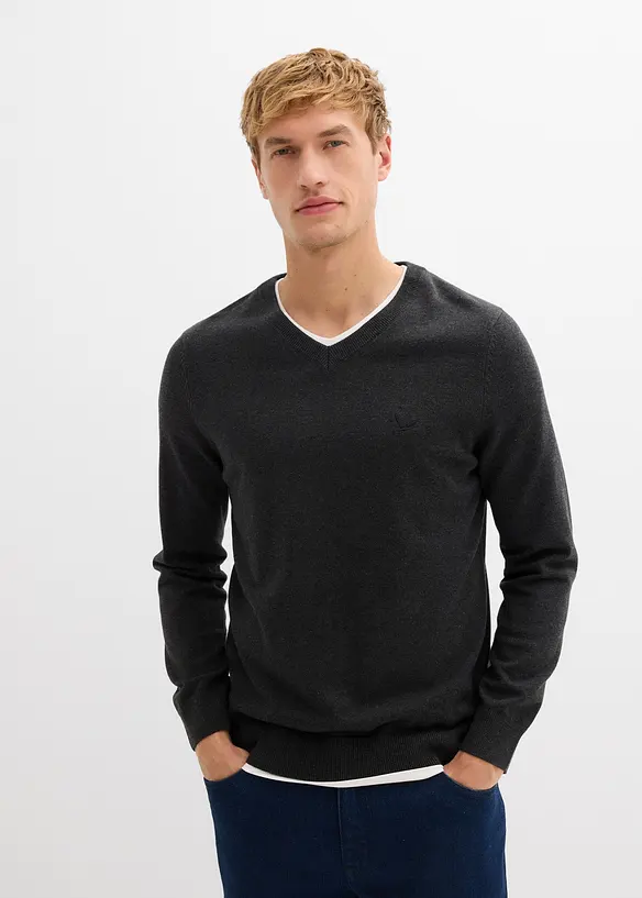 Maglione in filato fine con puro cotone, bonprix