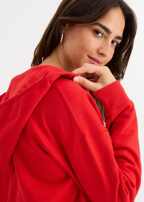 Felpa con zip in morbida spugna, bonprix