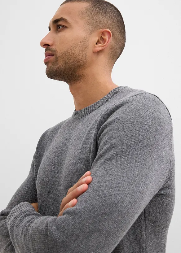 Maglione in filato fine con cotone riciclato, bonprix