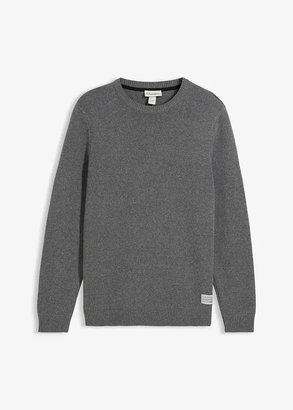 Maglione in filato fine con cotone riciclato, bonprix