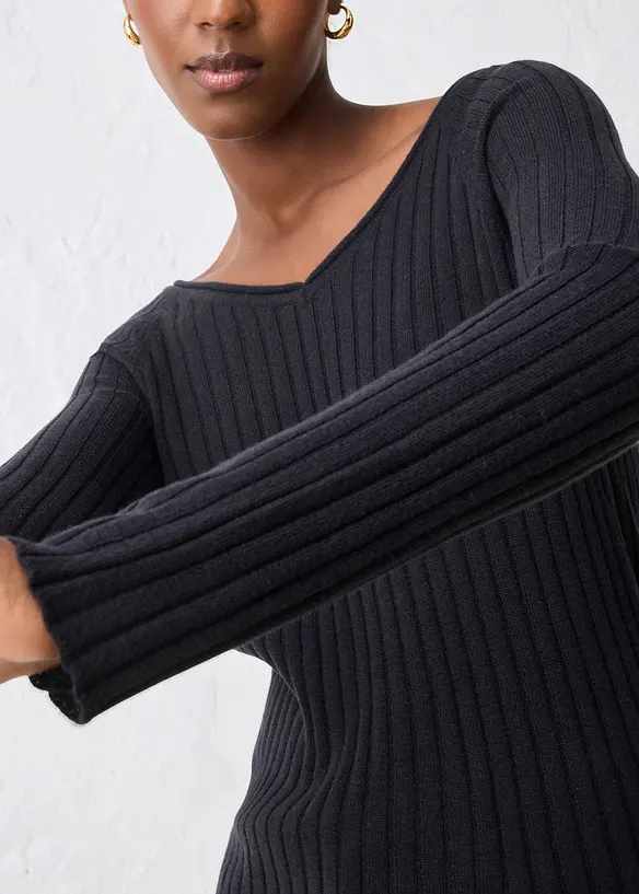 Maglione in filato fine di lana merino, bonprix