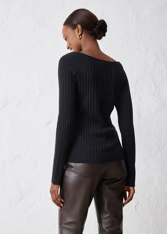 Maglione in filato fine di lana merino, bonprix