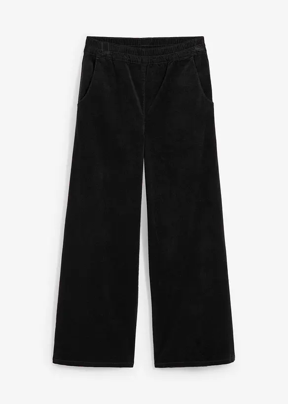 Pantaloni in velluto a coste con cinta comoda, vita alta, bonprix
